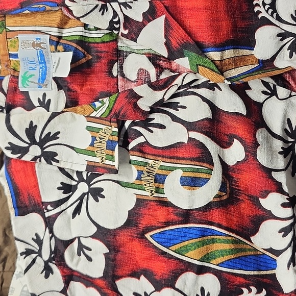 Vintage Barkcloth RJC Ltd Hawaiian Shirt in Large Made in Hawaii USA Aloha Shirt - Picture 3 of 4
